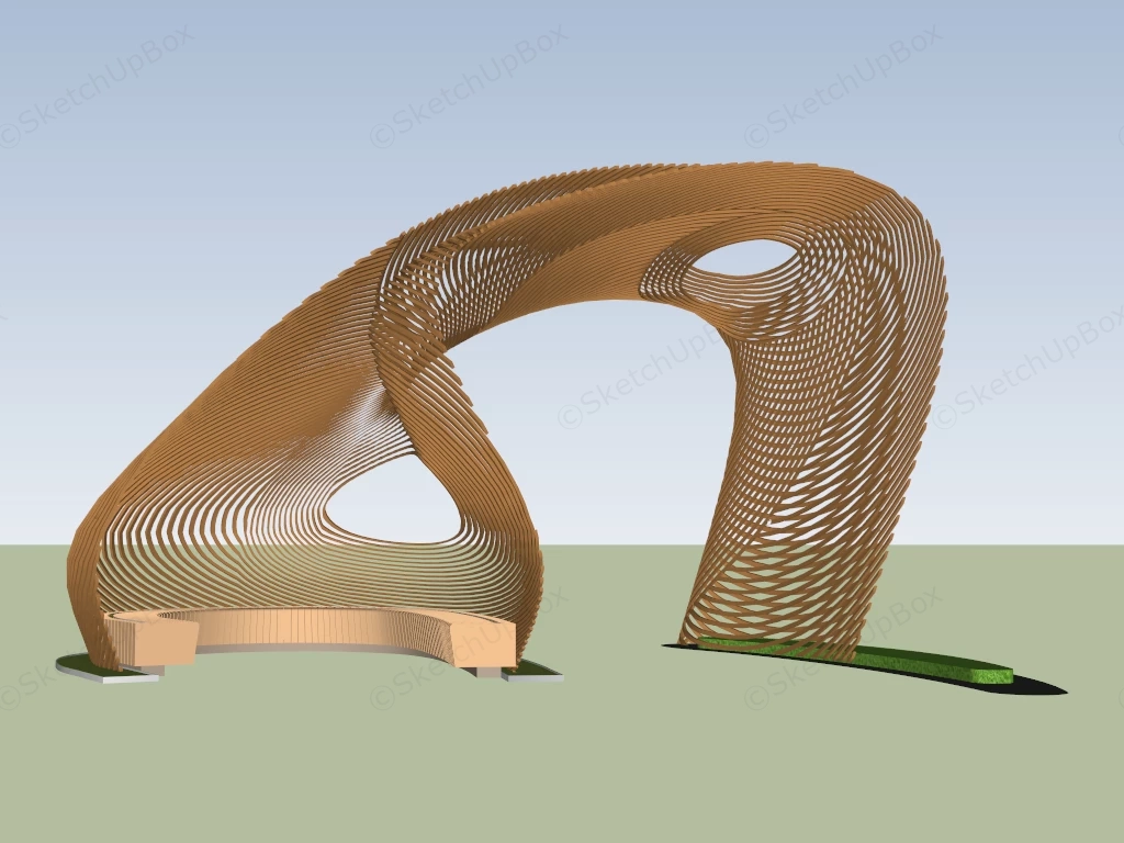 Ribbon Surface Pavilion sketchup model preview - SketchupBox