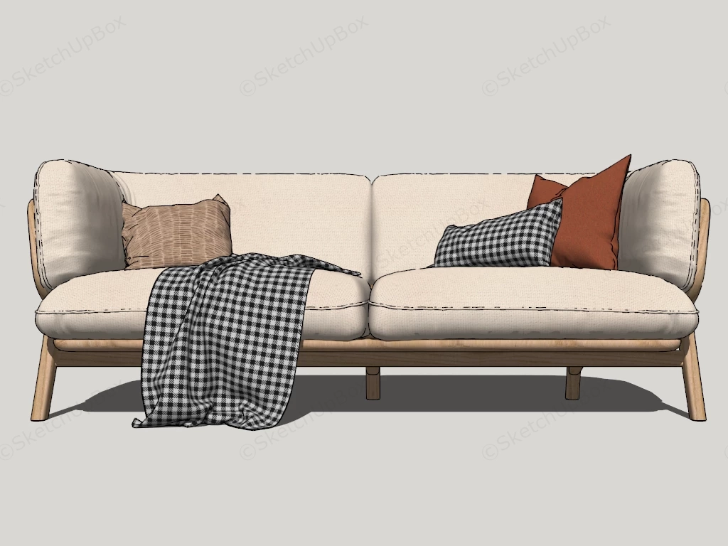 Modern Cozy 2 Seater Sofa sketchup model preview - SketchupBox