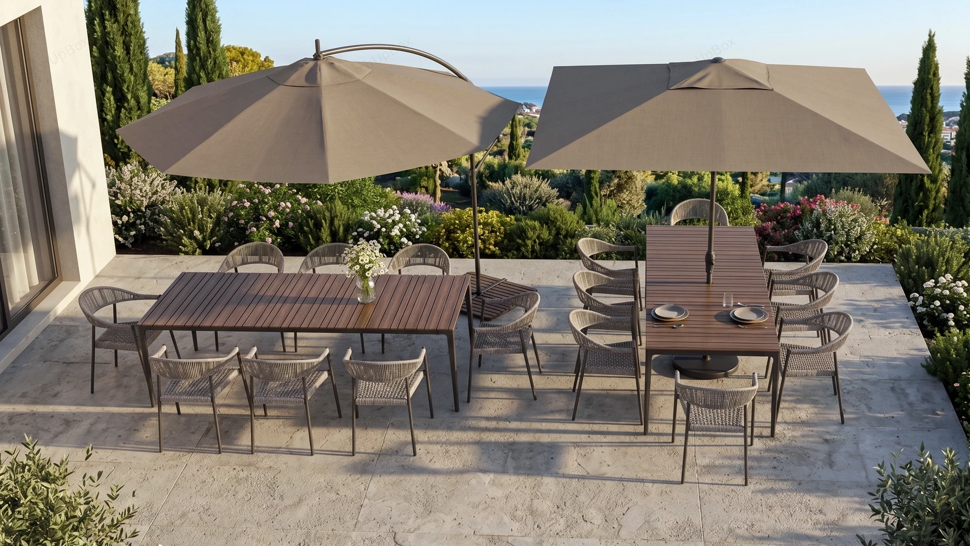 2 Premium Outdoor Patio Dining Set sketchup model preview - SketchupBox