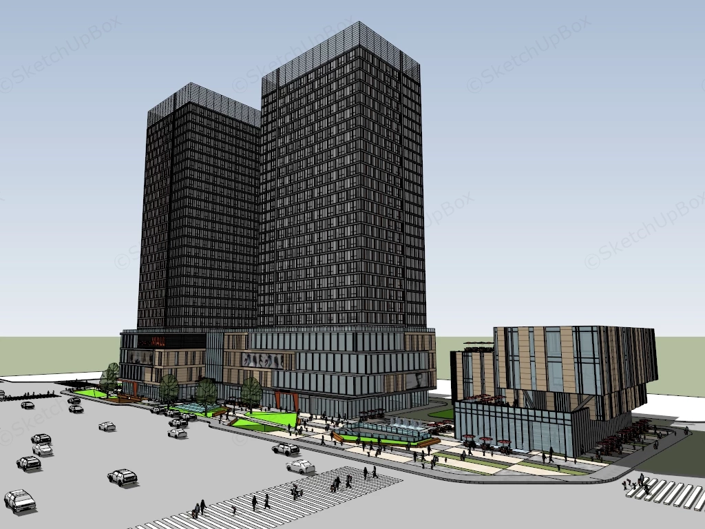 Modern Shopping Mall Complex sketchup model preview - SketchupBox