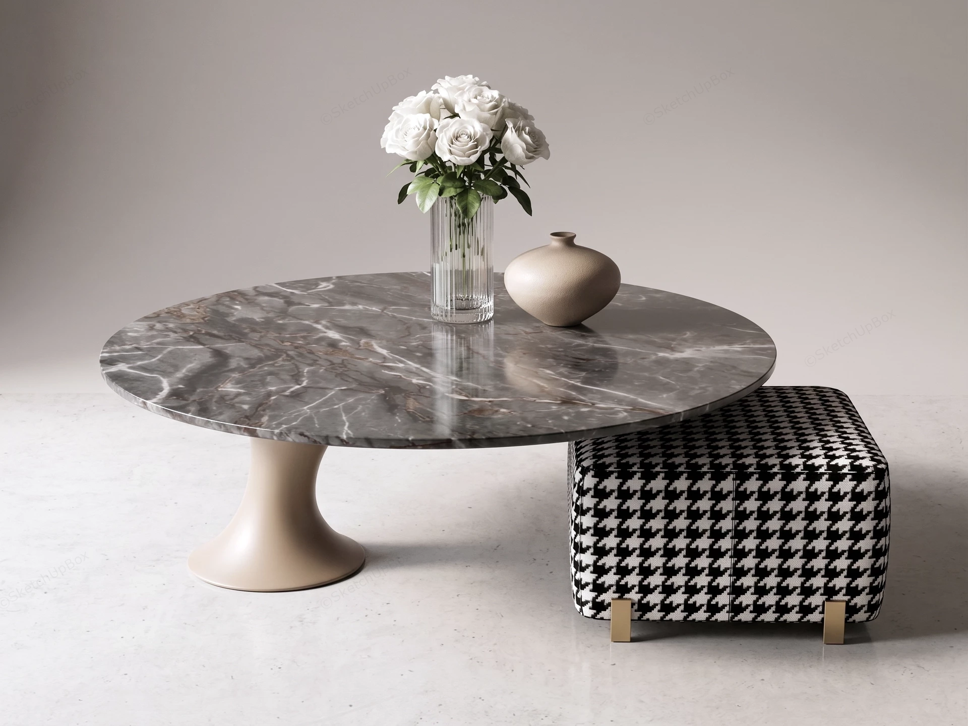 Chic Minimalist Meets Glam Coffee Table Layout sketchup model preview - SketchupBox
