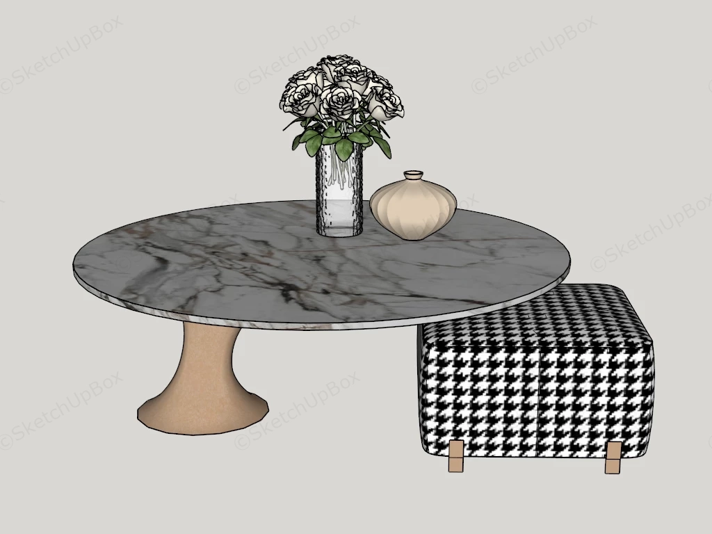 Chic Minimalist Meets Glam Coffee Table Layout sketchup model preview - SketchupBox