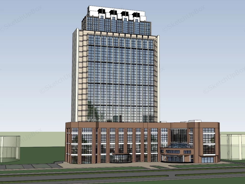 High Density Mixed Use Commercial Development sketchup model preview - SketchupBox
