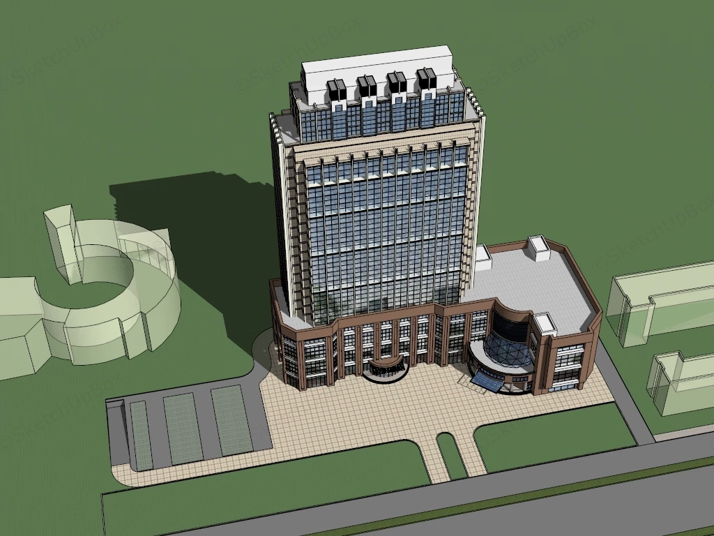 High Density Mixed Use Commercial Development sketchup model preview - SketchupBox