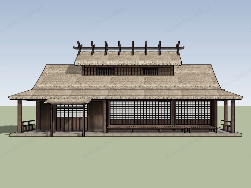Traditional Japanese Farmhouse sketchup model preview - SketchupBox