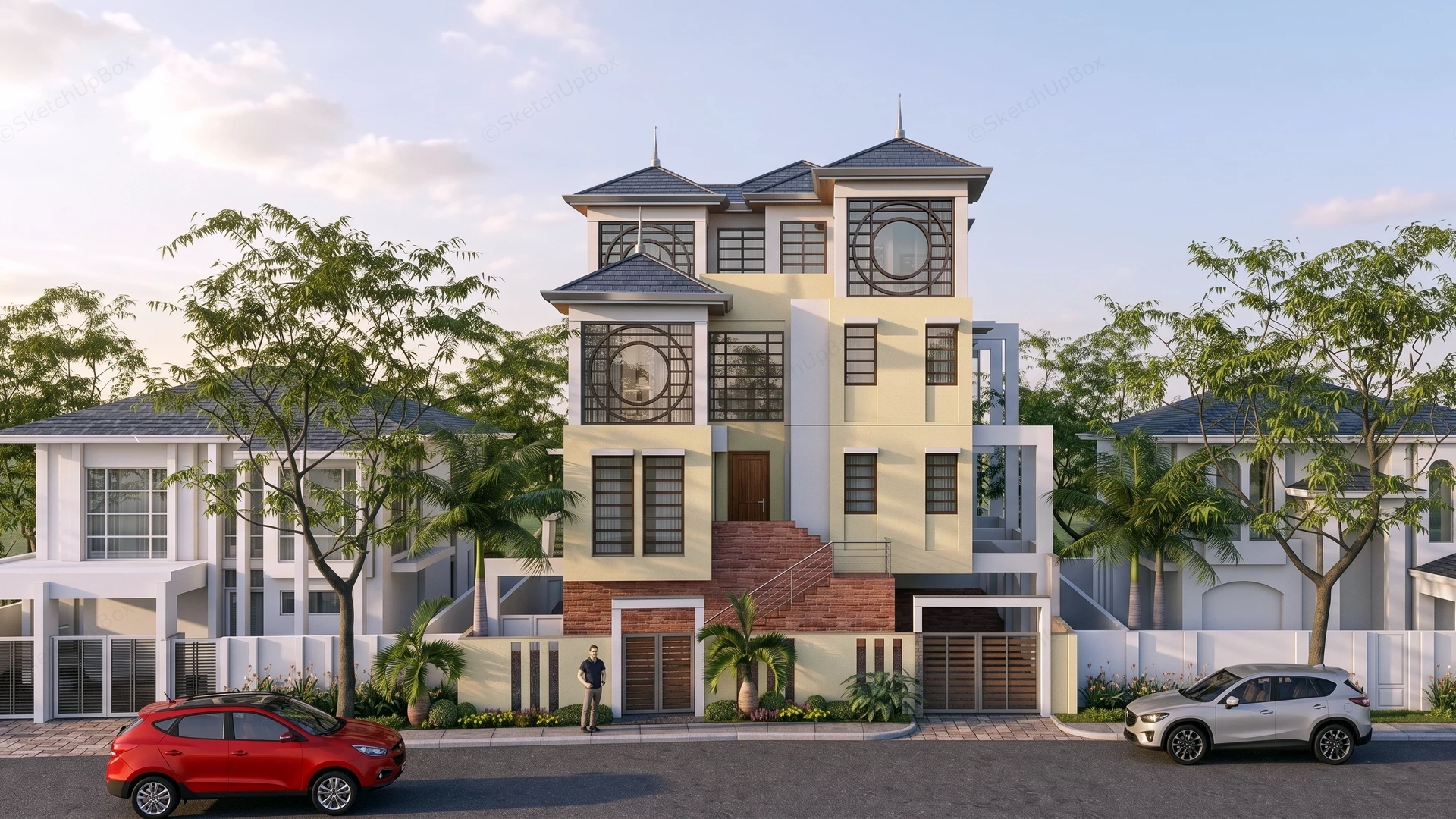 Multi Story Residential Building Design sketchup model preview - SketchupBox