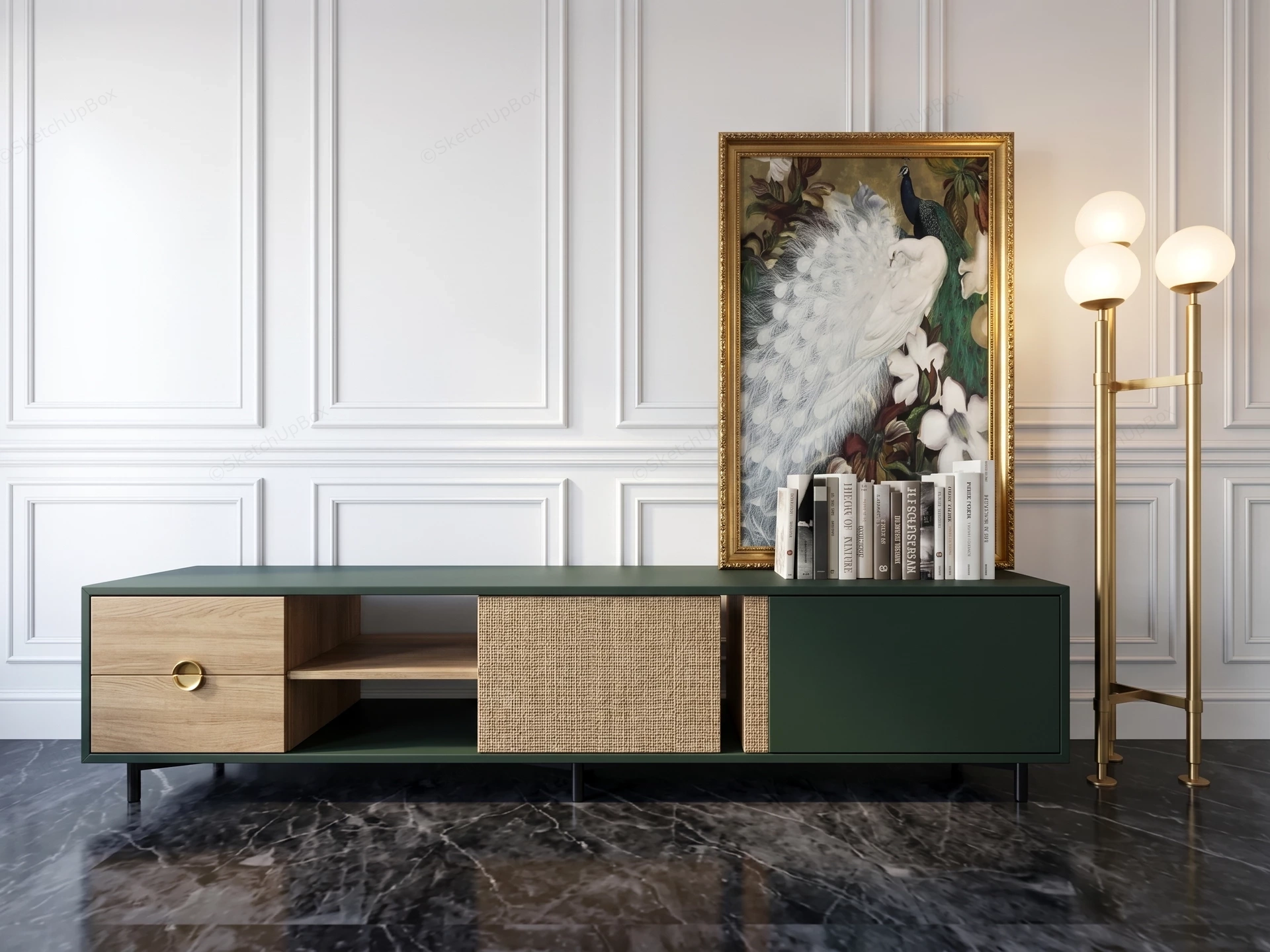 Low Profile Credenza sketchup model preview - SketchupBox