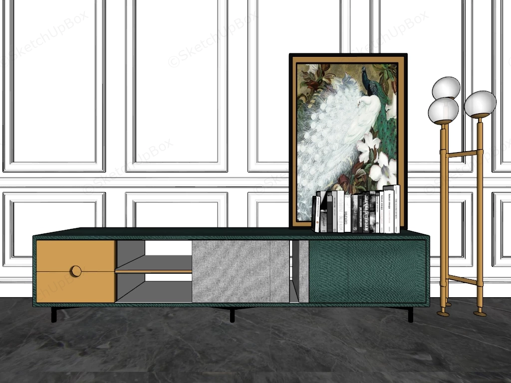 Low Profile Credenza sketchup model preview - SketchupBox