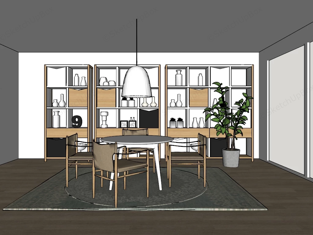 Modern Dining Room Setup sketchup model preview - SketchupBox