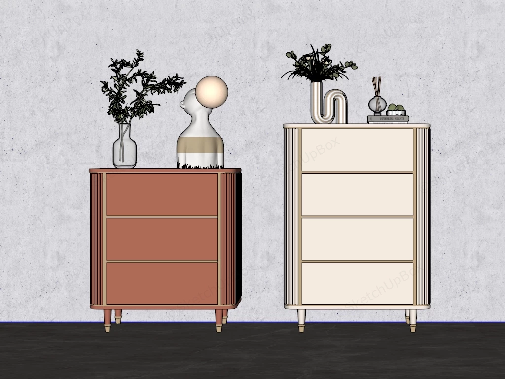 Two Modern Chests Of Drawers sketchup model preview - SketchupBox