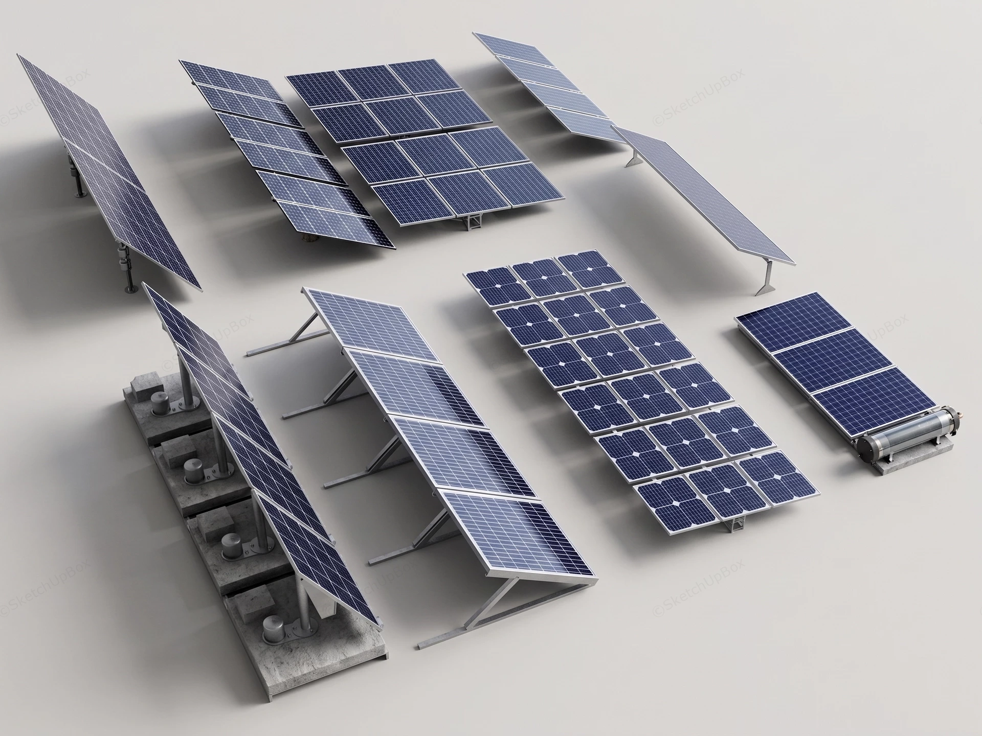 Collection Of Solar Panel Arrays sketchup model preview - SketchupBox