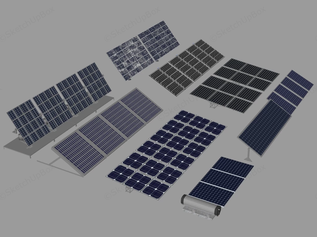 Collection Of Solar Panel Arrays sketchup model preview - SketchupBox