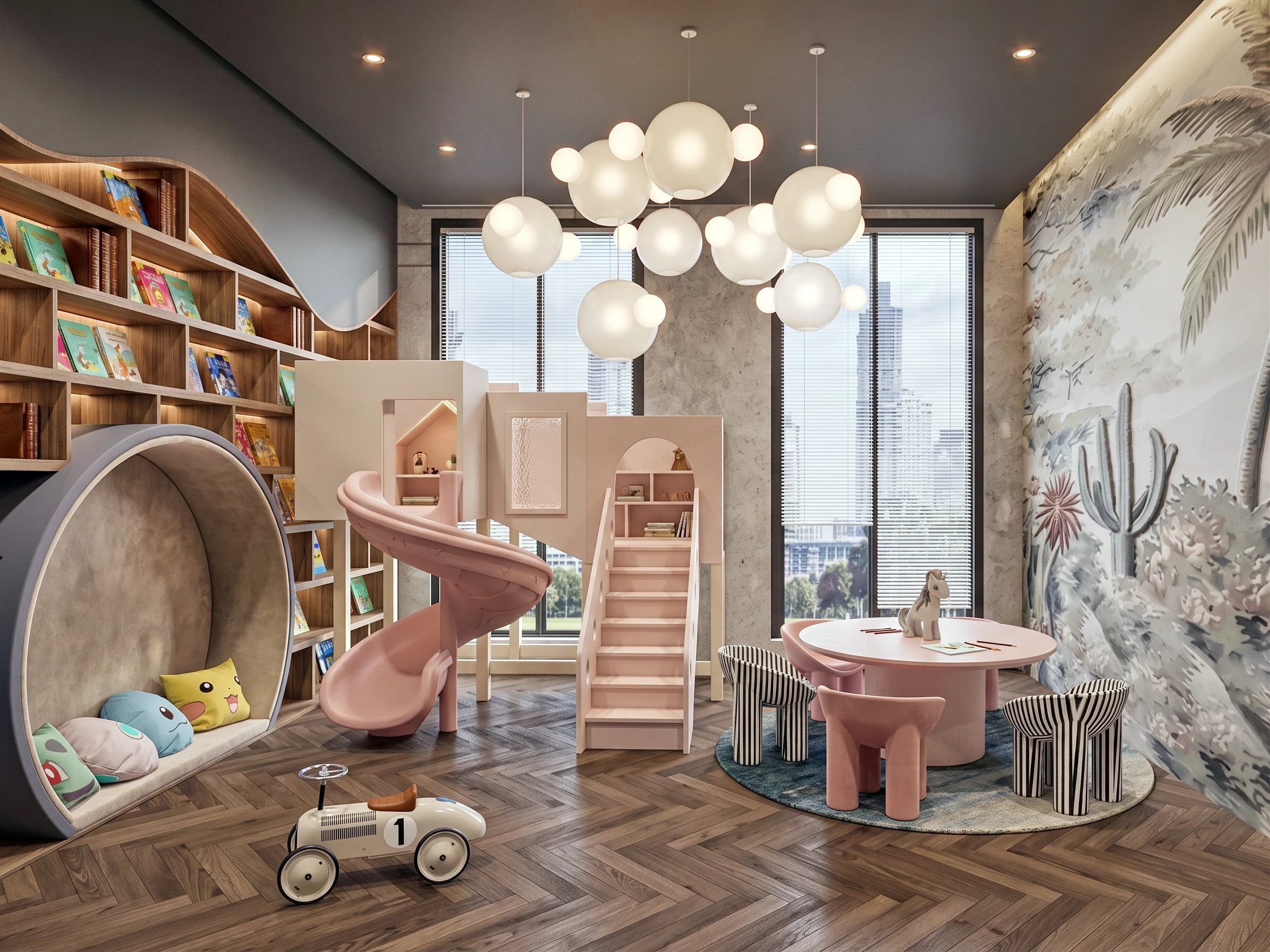 Luxurious & Modern Children's Playroom sketchup model preview - SketchupBox