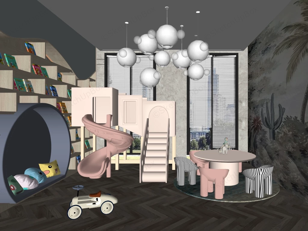 Luxurious & Modern Children's Playroom sketchup model preview - SketchupBox