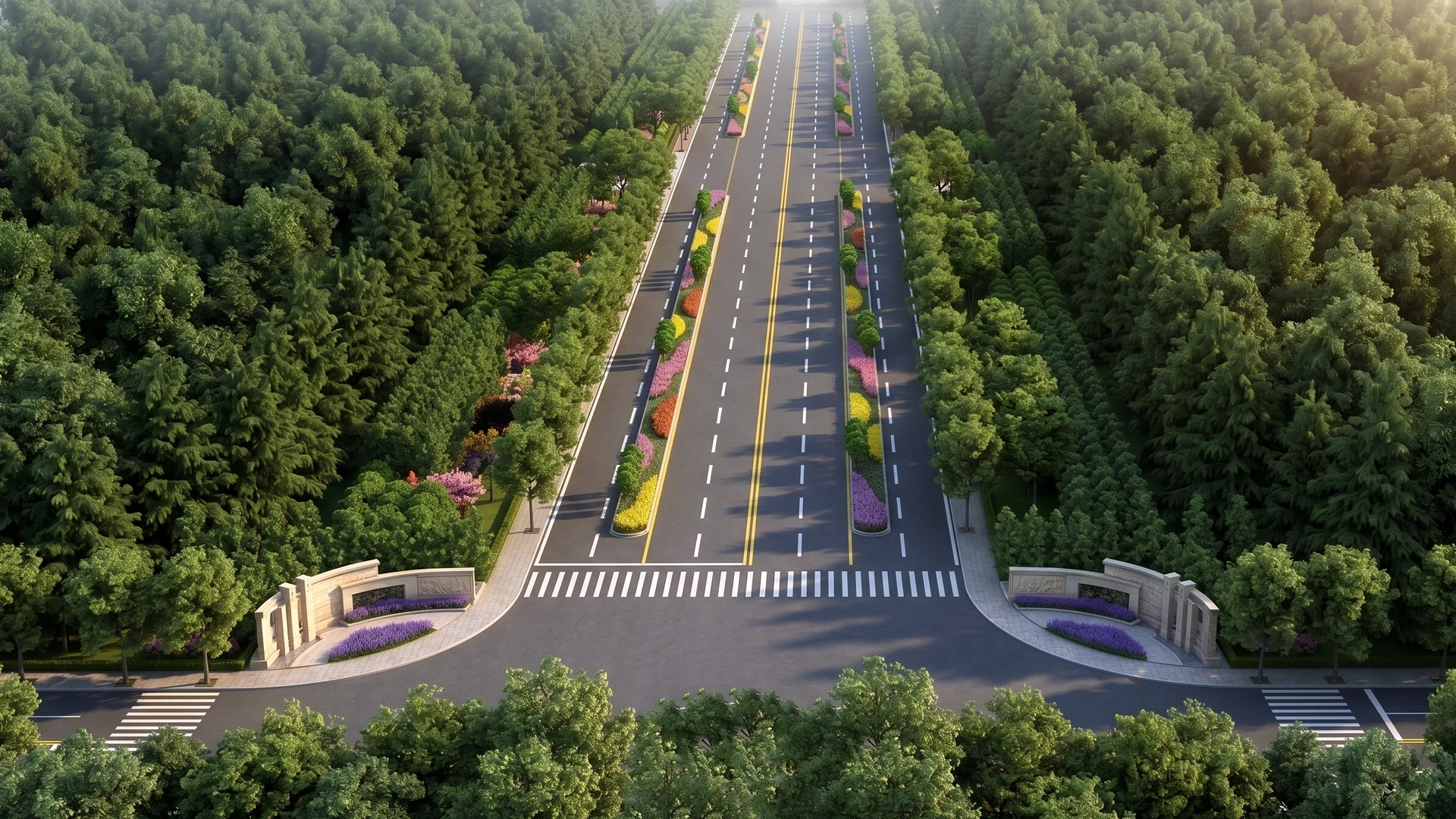 Modern Urban Boulevard sketchup model preview - SketchupBox