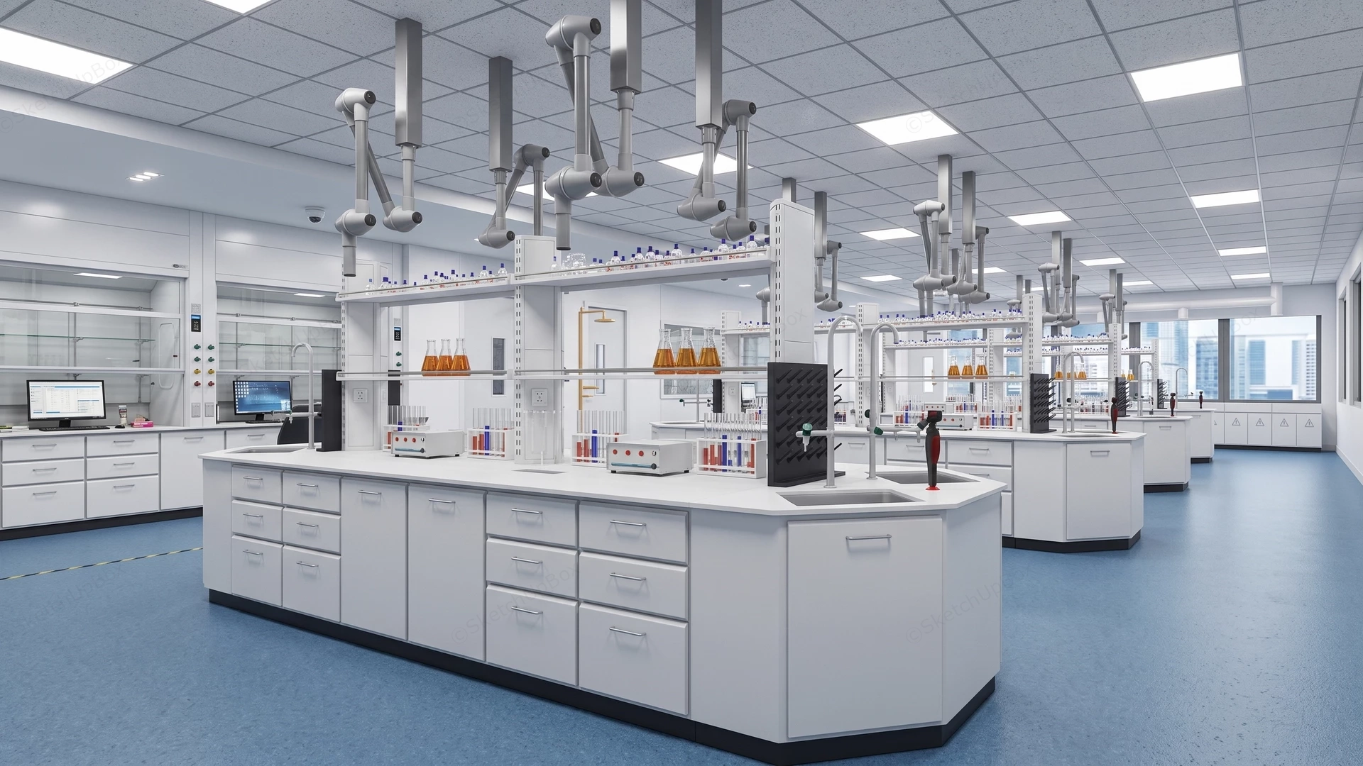 Modern Scientific Laboratory Interior sketchup model preview - SketchupBox