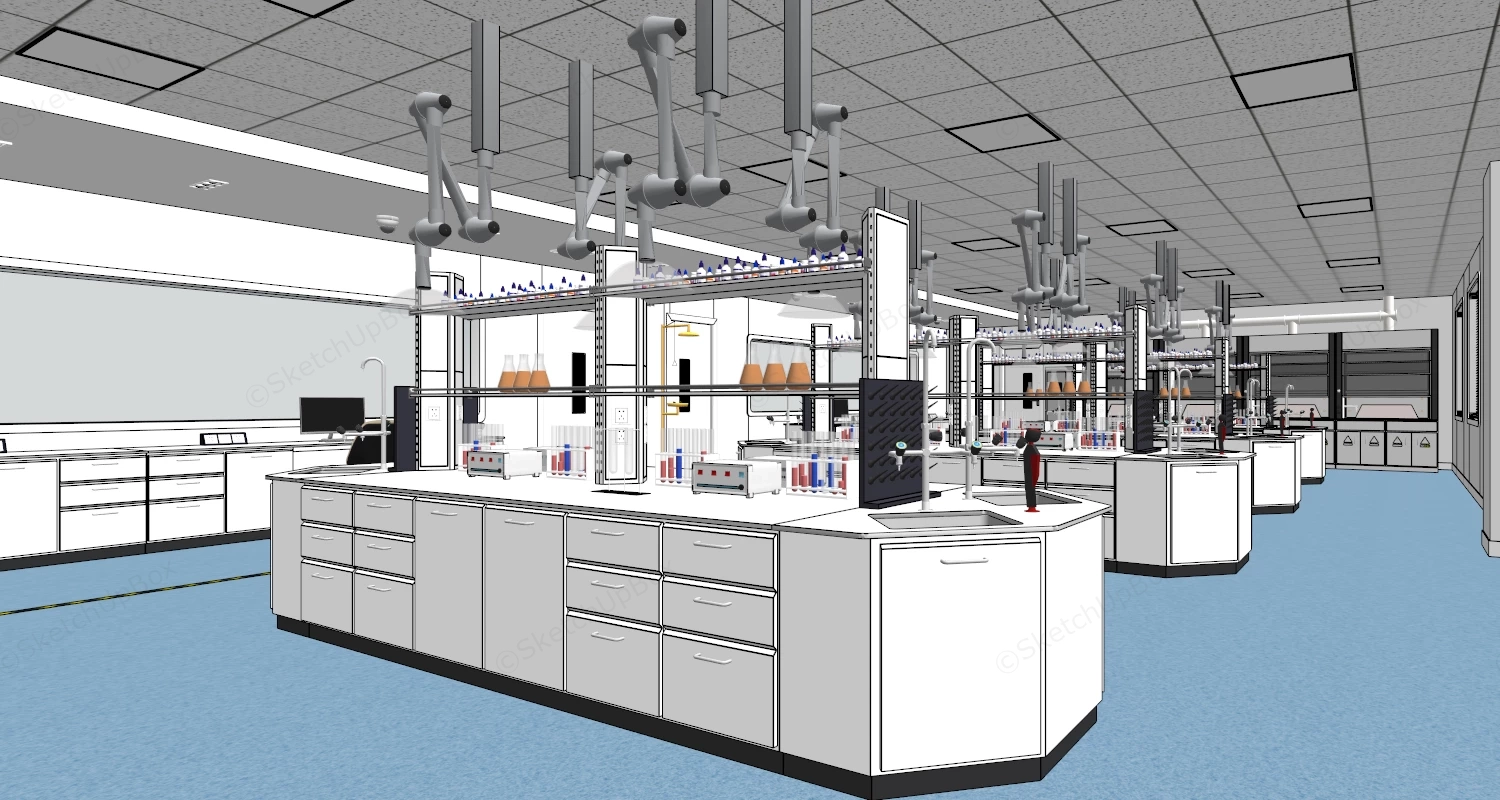 Modern Scientific Laboratory Interior sketchup model preview - SketchupBox