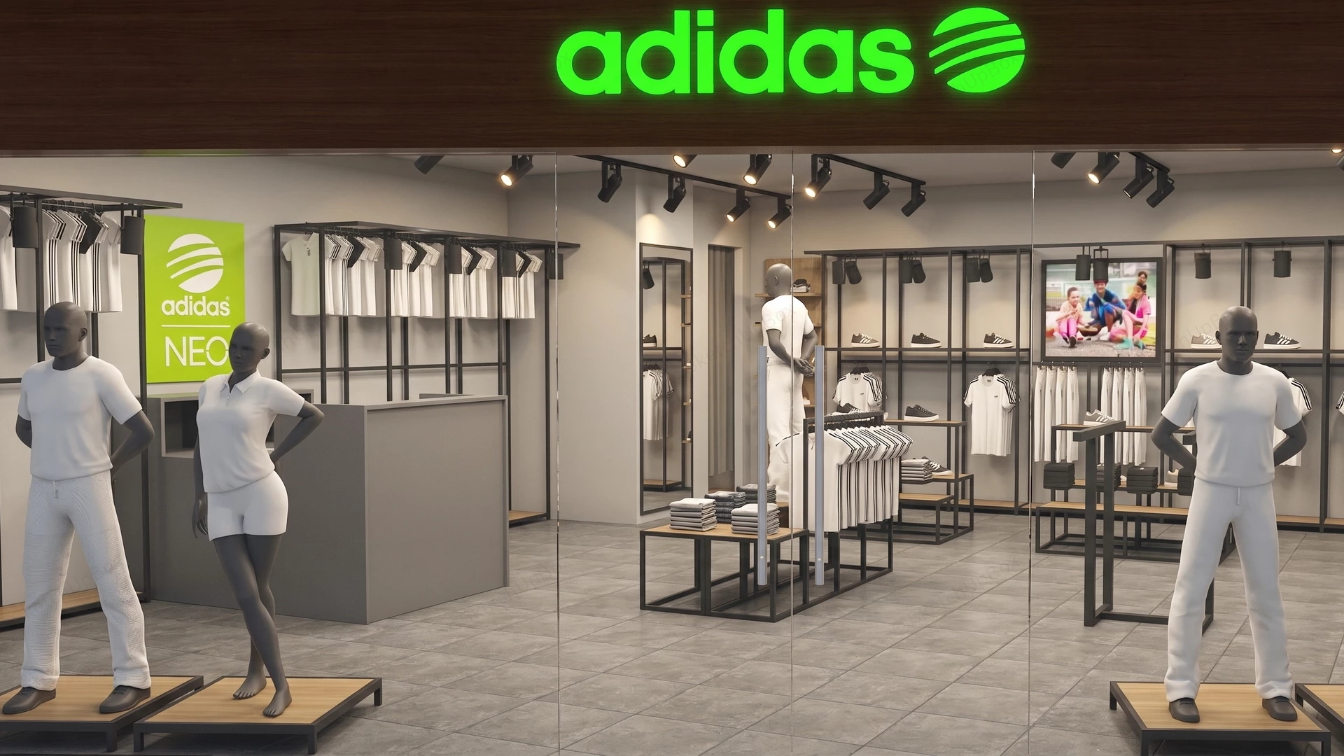 Adidas Retail Store Interior Design sketchup model preview - SketchupBox