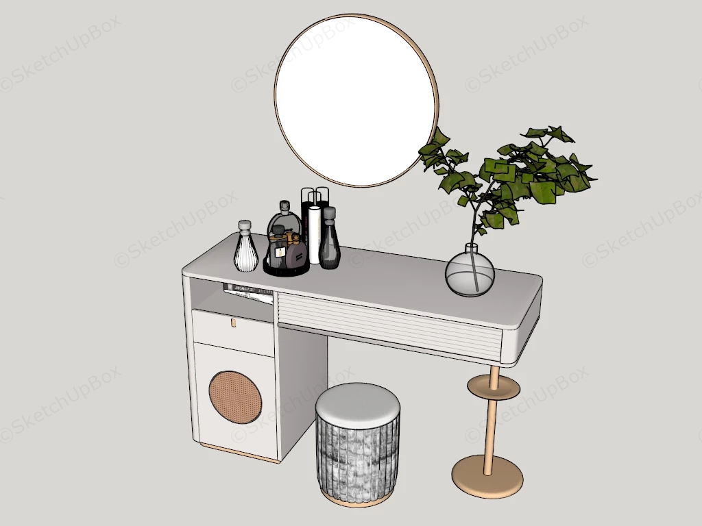 Modern Minimalist Vanity Table Setup Sketchup 3D Model Preview - SketchupBox