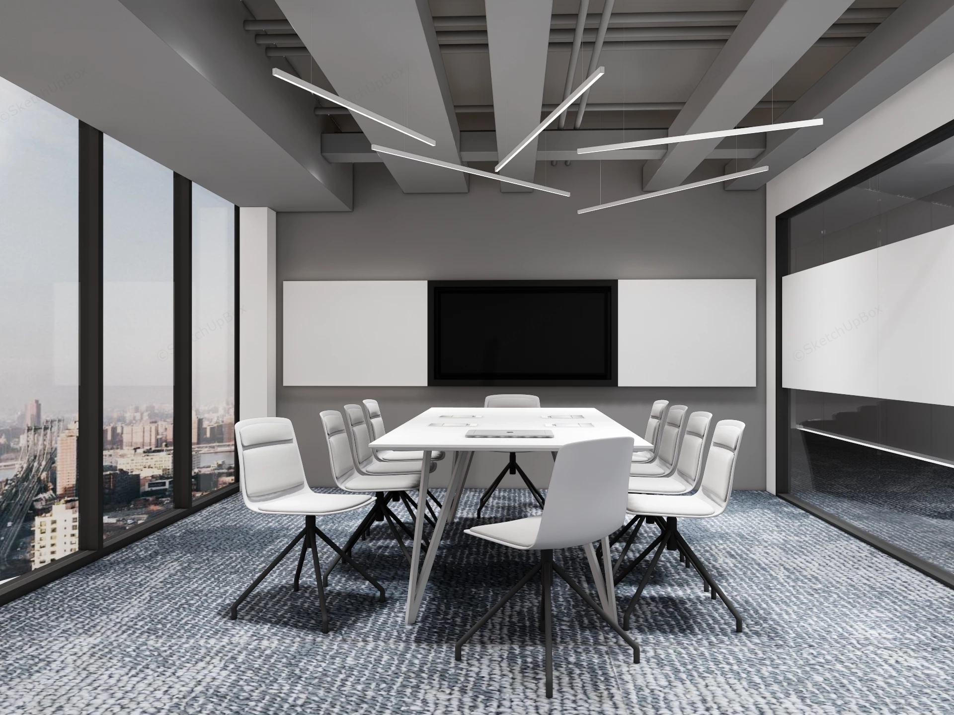 Modern Corporate Meeting Room Sketchup 3D Model Preview - SketchupBox