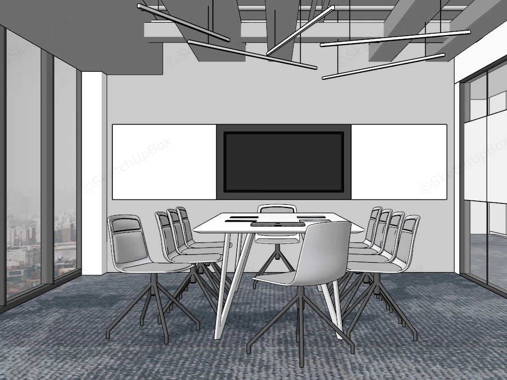 Modern Corporate Meeting Room Sketchup 3D Model Preview - SketchupBox