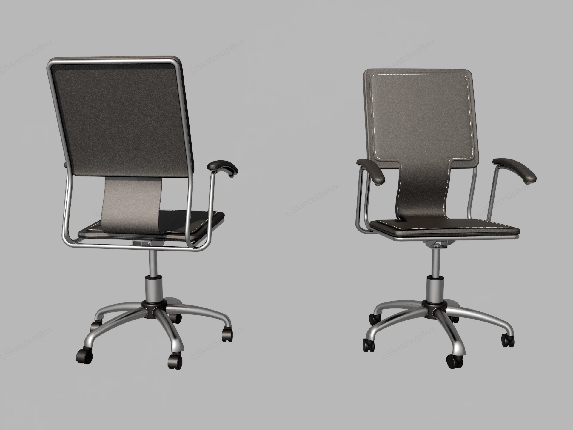 Modern Executive Leather Office Task Chair Sketchup 3D Model Preview - SketchupBox