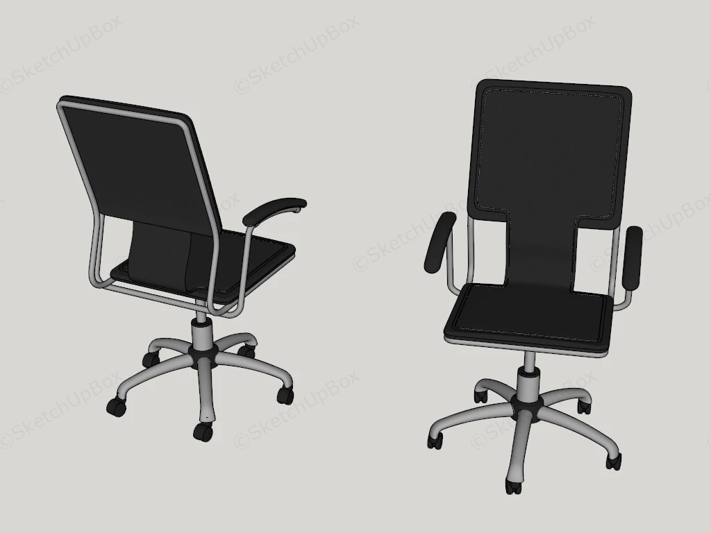 Modern Executive Leather Office Task Chair Sketchup 3D Model Preview - SketchupBox