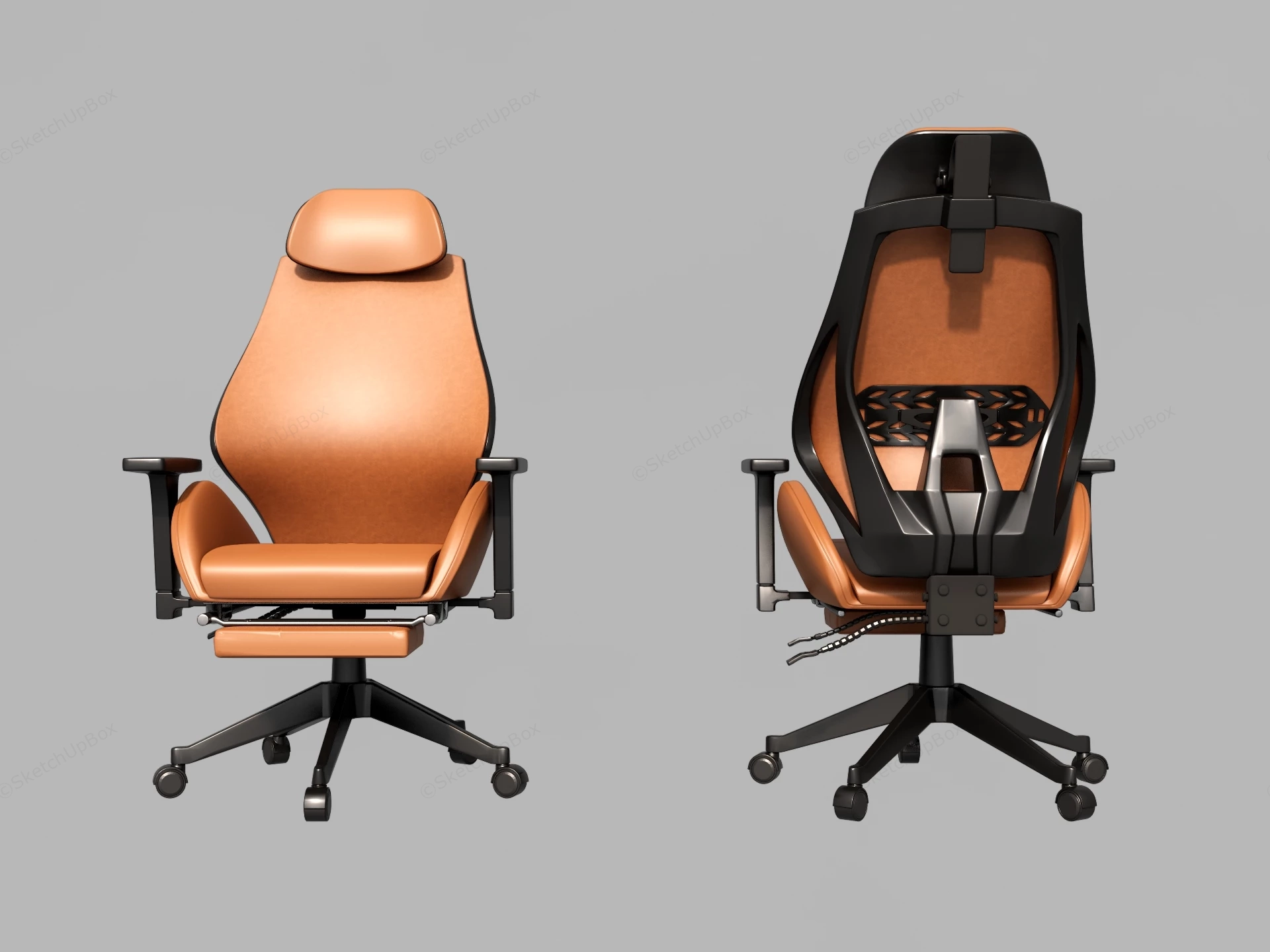 High End Ergonomic Executive Office Chair Sketchup 3D Model Preview - SketchupBox