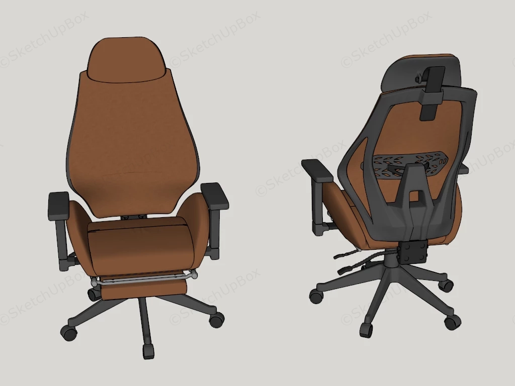 High End Ergonomic Executive Office Chair Sketchup 3D Model Preview - SketchupBox