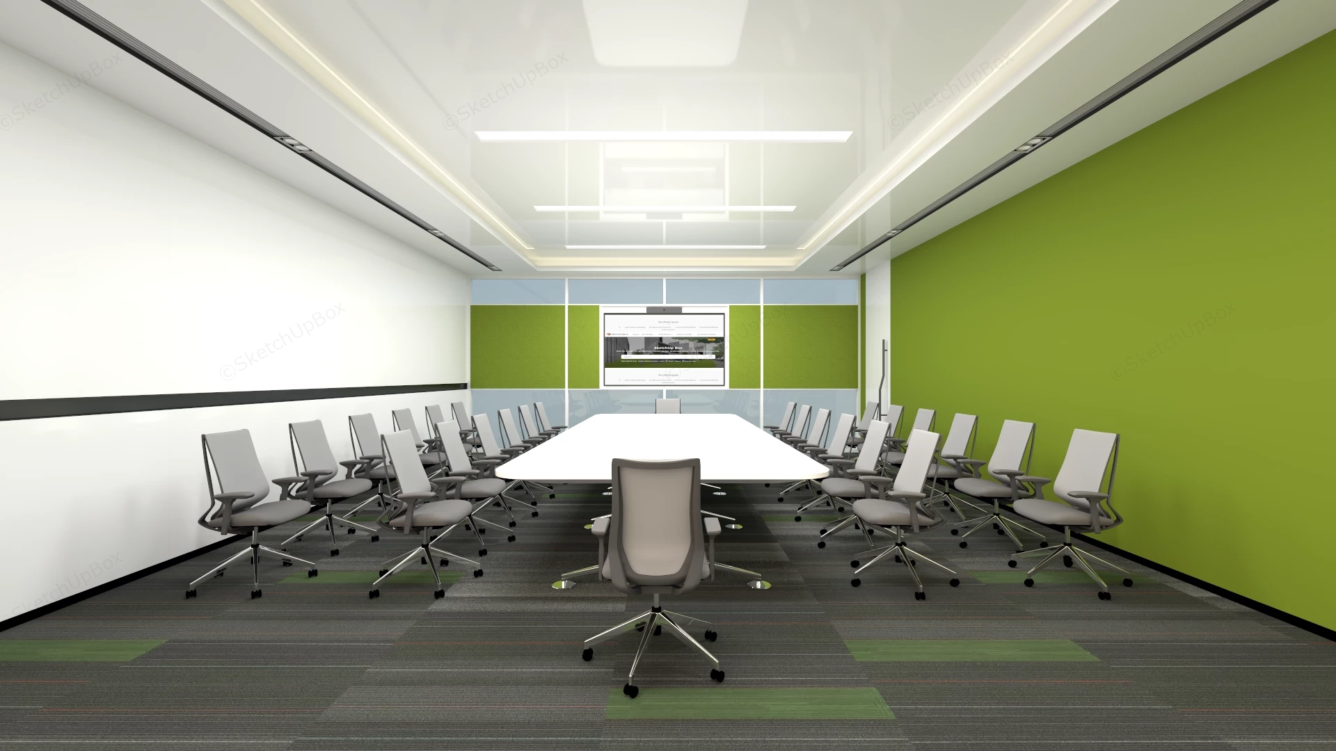 Modern Corporate Conference Room Interior Sketchup 3D Model Preview - SketchupBox