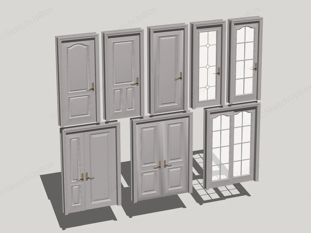 Classic Neoclassical Interior Door Collection Sketchup 3D Model Preview - SketchupBox
