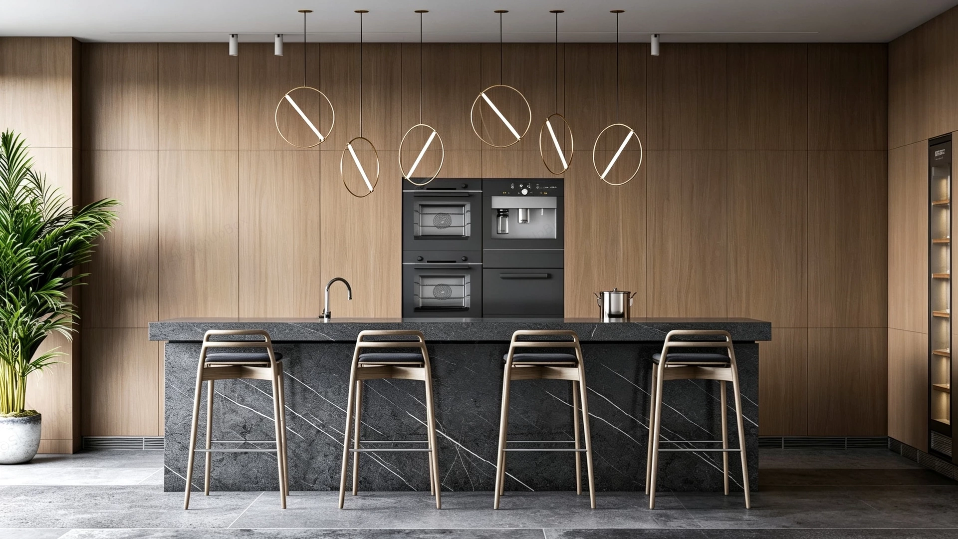 Modern Minimalist Kitchen Island And Bar Counter Sketchup 3D Model Preview - SketchupBox