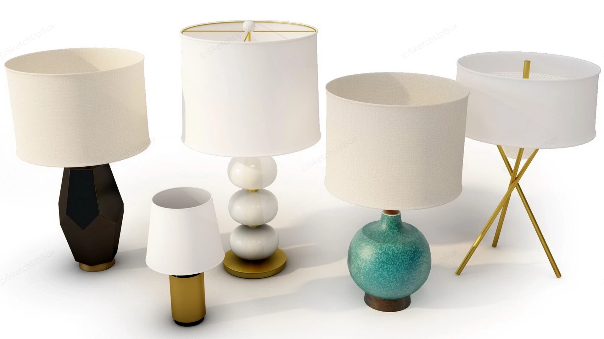 Modern Table Lamp Collection Sketchup 3D Model Preview - SketchupBox