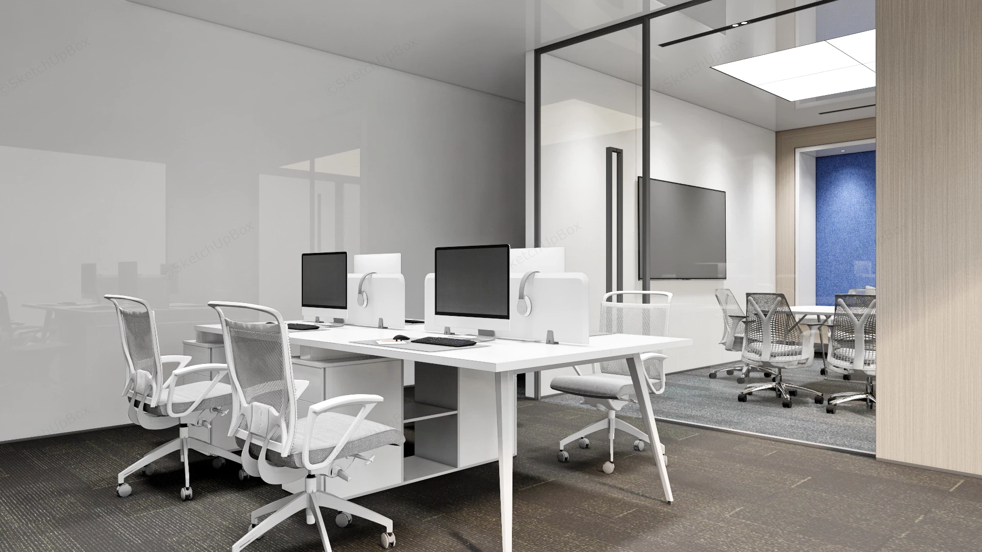 Modern Corporate Office & Conference Suite Sketchup 3D Model Preview - SketchupBox