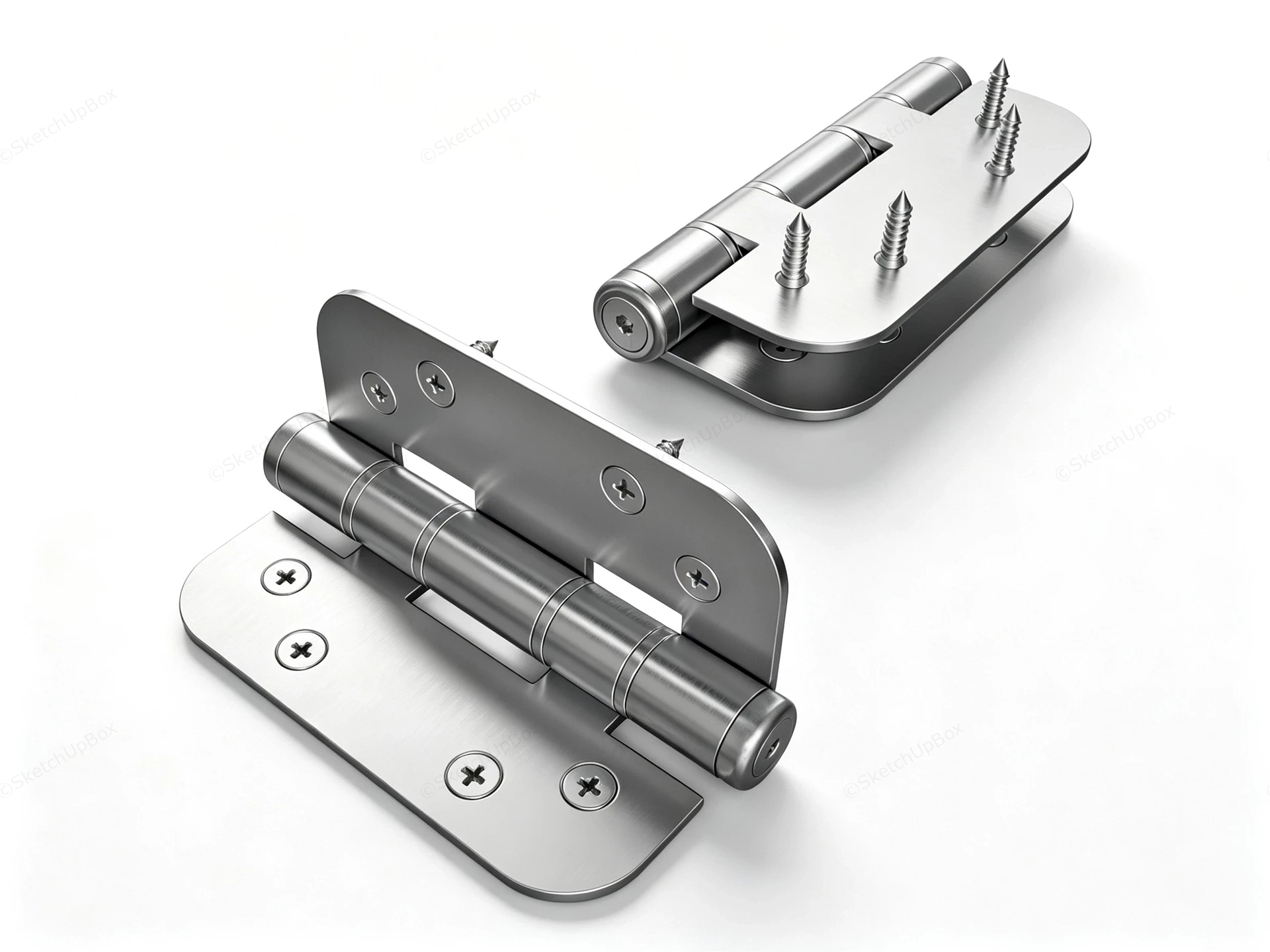 Heavy Duty Metal Door Hinges Sketchup 3D Model Preview - SketchupBox