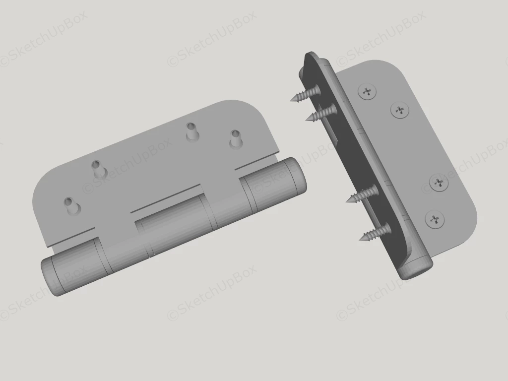 Heavy Duty Metal Door Hinges Sketchup 3D Model Preview - SketchupBox