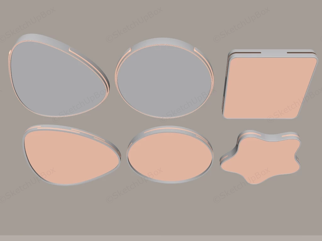 Modern Minimalist LED Flush Mount Ceiling Lights Collection Sketchup 3D Model Preview - SketchupBox