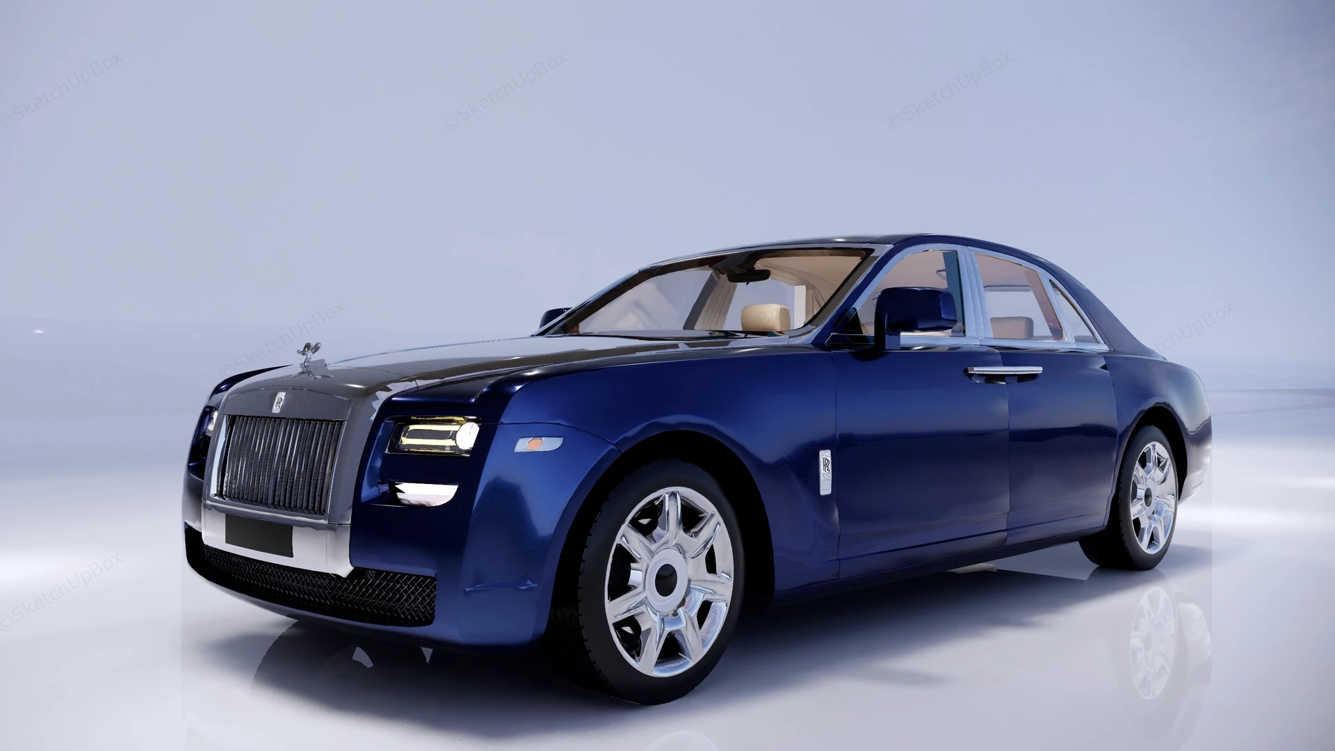 Executive Sedan Rolls Royce Ghost Sketchup 3D Model Preview - SketchupBox