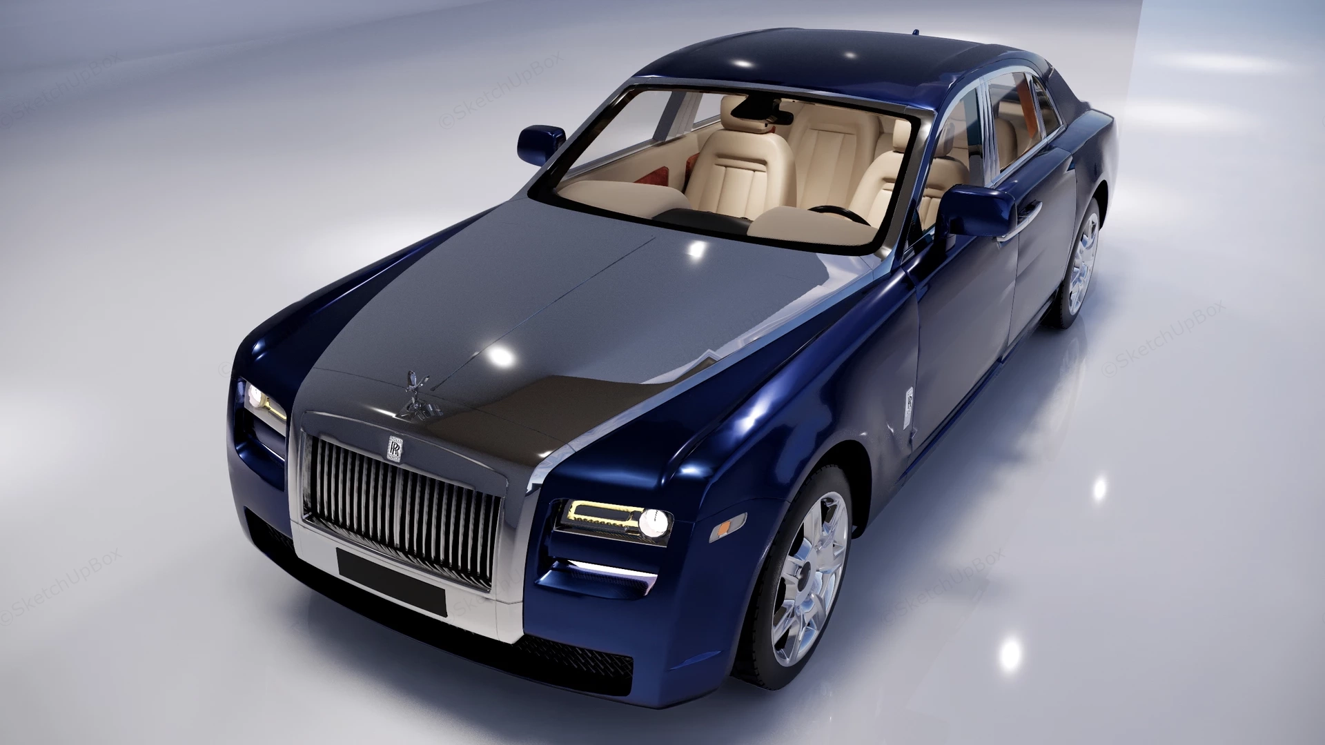 Executive Sedan Rolls Royce Ghost Sketchup 3D Model Preview - SketchupBox