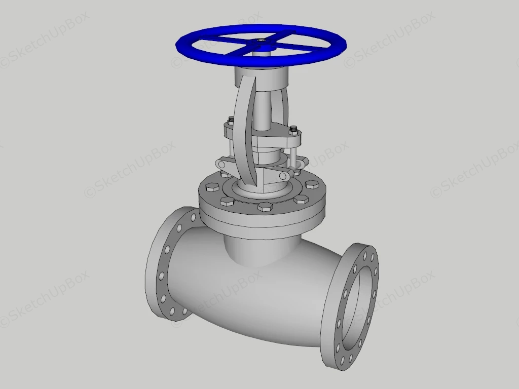 Industrial Flanged Gate Valve Sketchup 3D Model Preview - SketchupBox