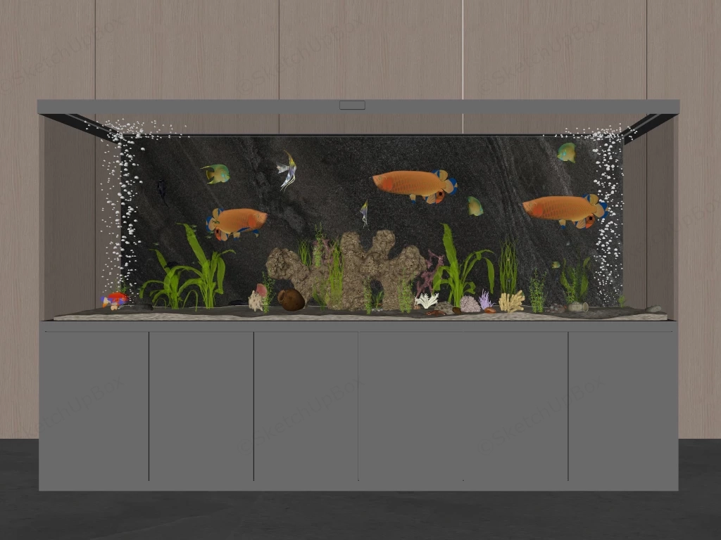 Large Luxury Freestanding Home Aquarium Sketchup 3D Model Preview - SketchupBox