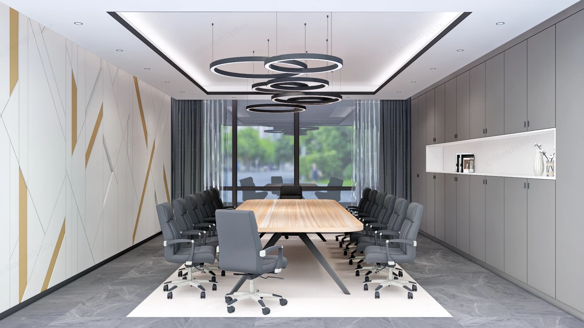 Modern Executive Conference Room Boardroom Sketchup 3D Model Preview - SketchupBox