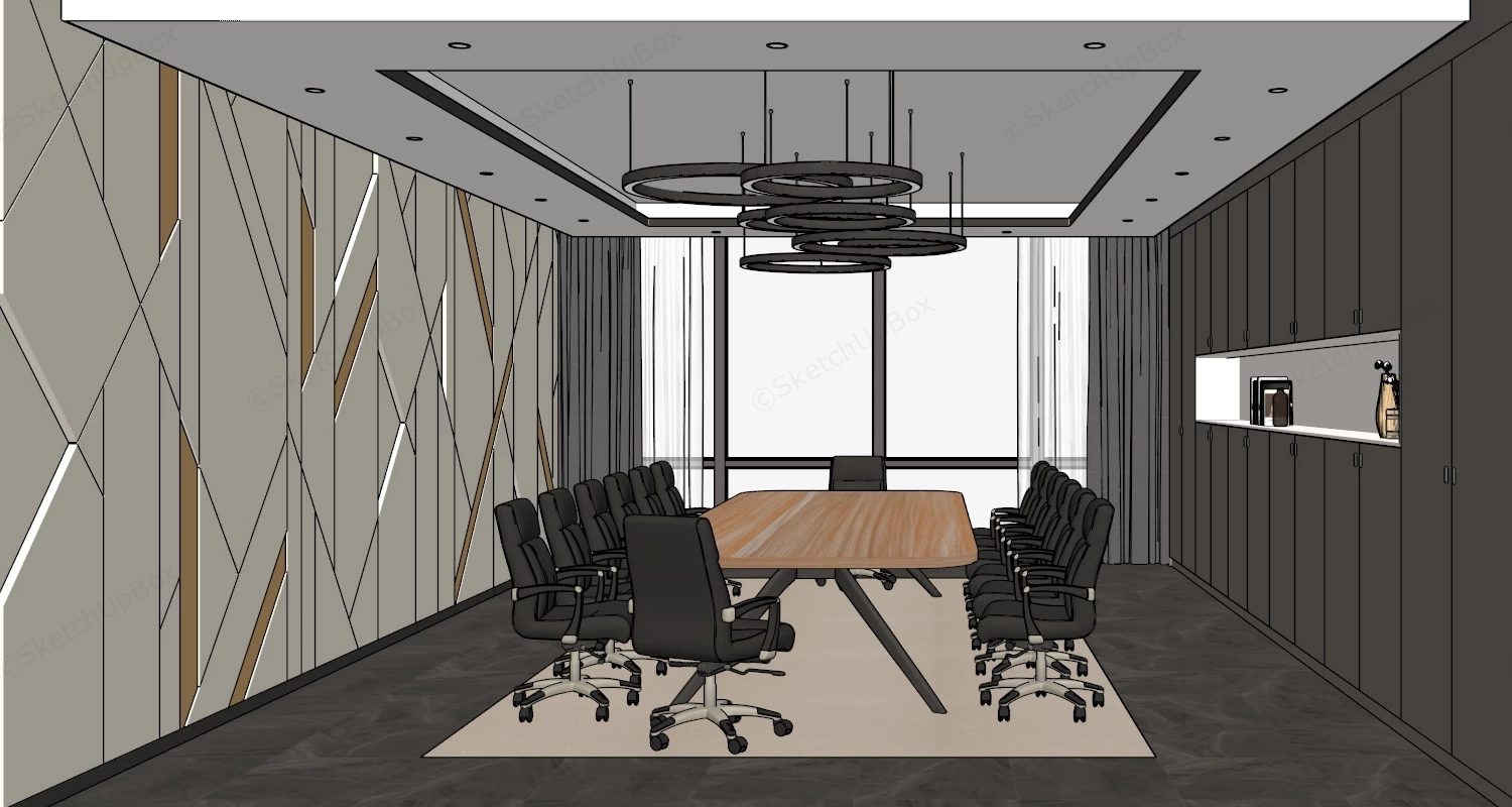 Modern Executive Conference Room Boardroom Sketchup 3D Model Preview - SketchupBox