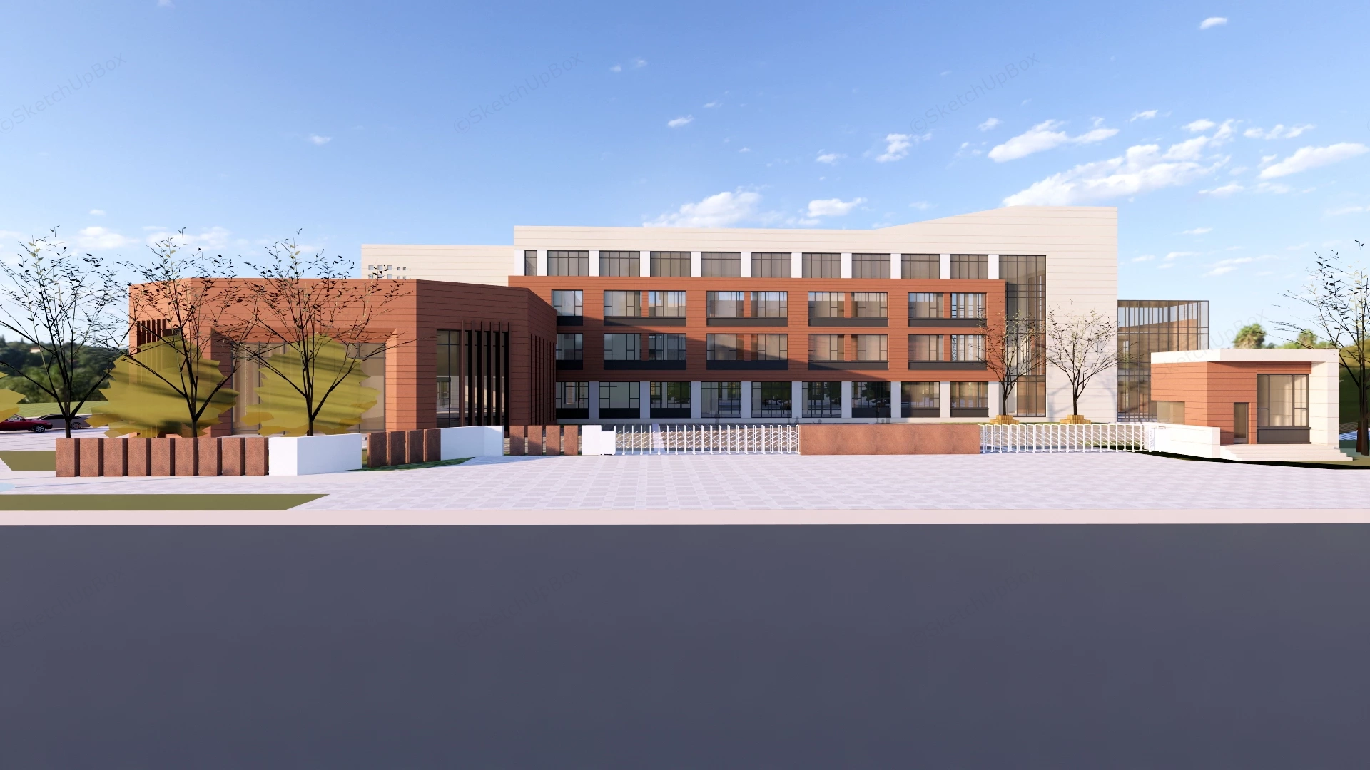 Modern Educational School Campus Masterplan Sketchup 3D Model Preview - SketchupBox