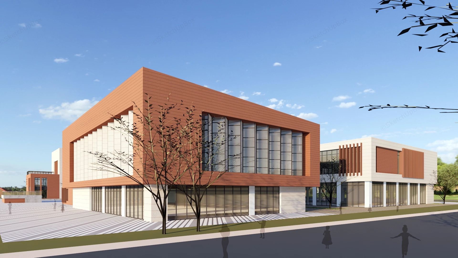 Modern Educational School Campus Masterplan Sketchup 3D Model Preview - SketchupBox