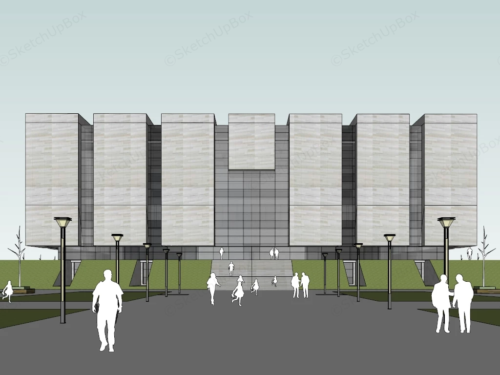 Modern Cultural Exhibition Center And Museum Sketchup 3D Model Preview - SketchupBox