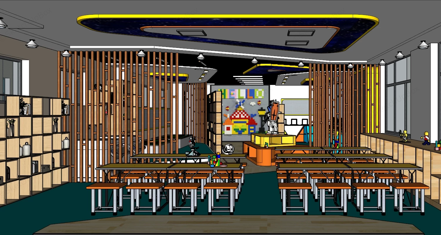 Modern Maker Space And STEM Classroom Sketchup 3D Model Preview - SketchupBox
