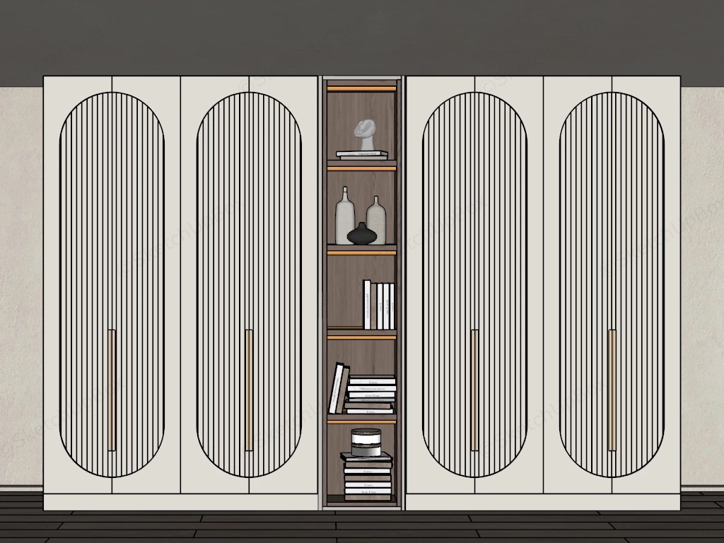 Modern European Neo Classical Style Wardrobe Sketchup 3D Model Preview - SketchupBox
