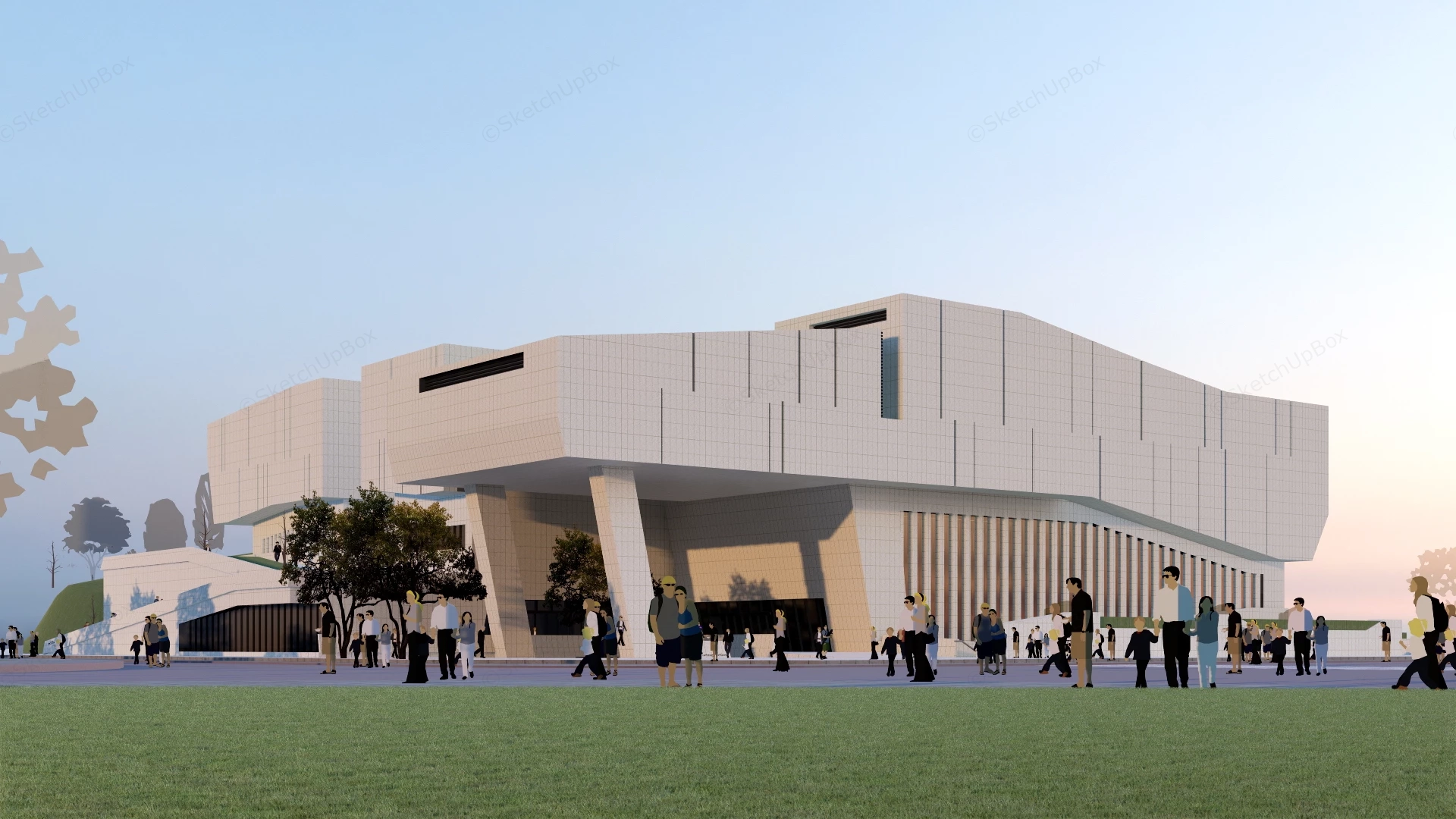 Modern Cultural Exhibition Center And Museum Complex Sketchup 3D Model Preview - SketchupBox