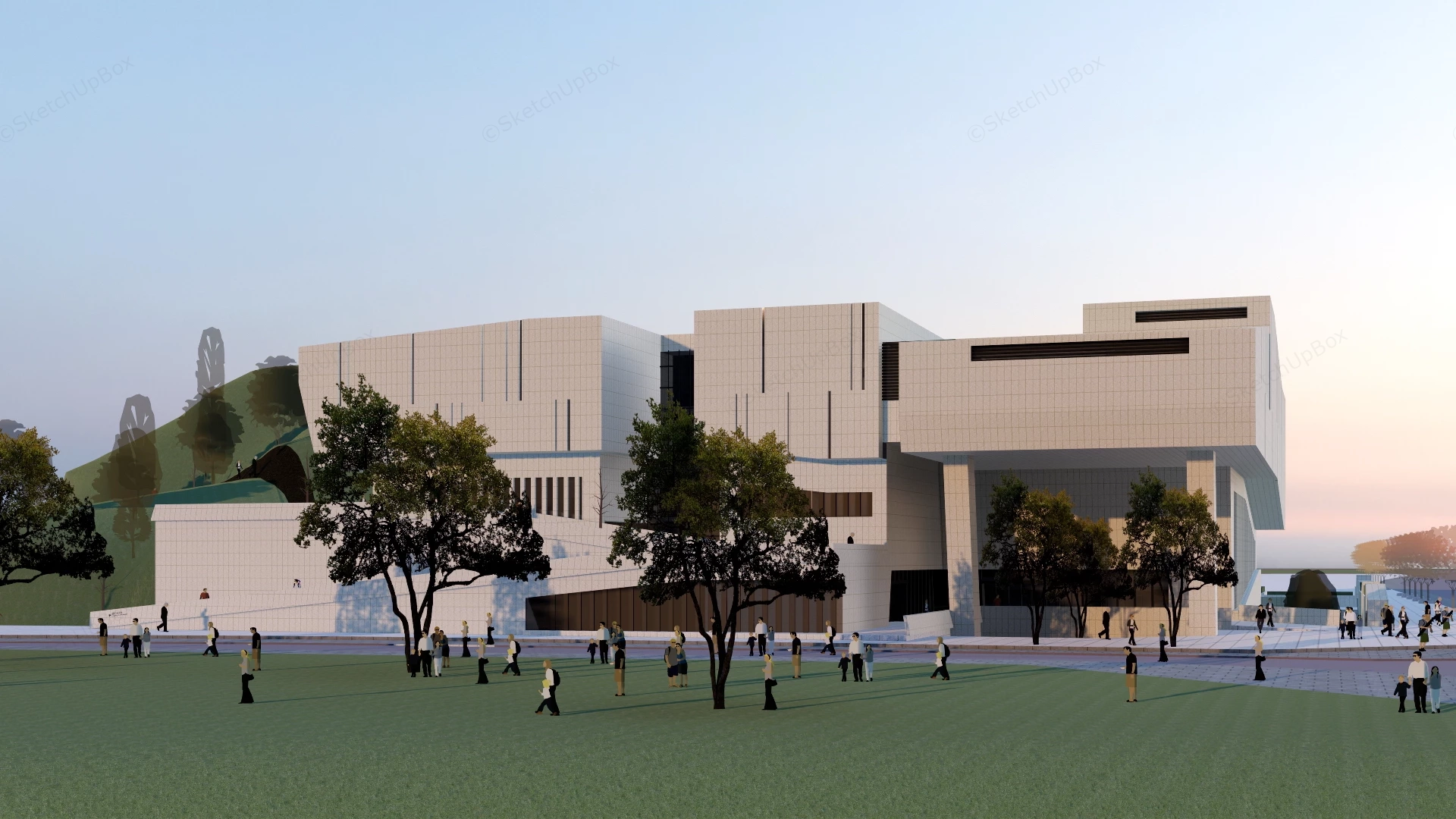 Modern Cultural Exhibition Center And Museum Complex Sketchup 3D Model Preview - SketchupBox